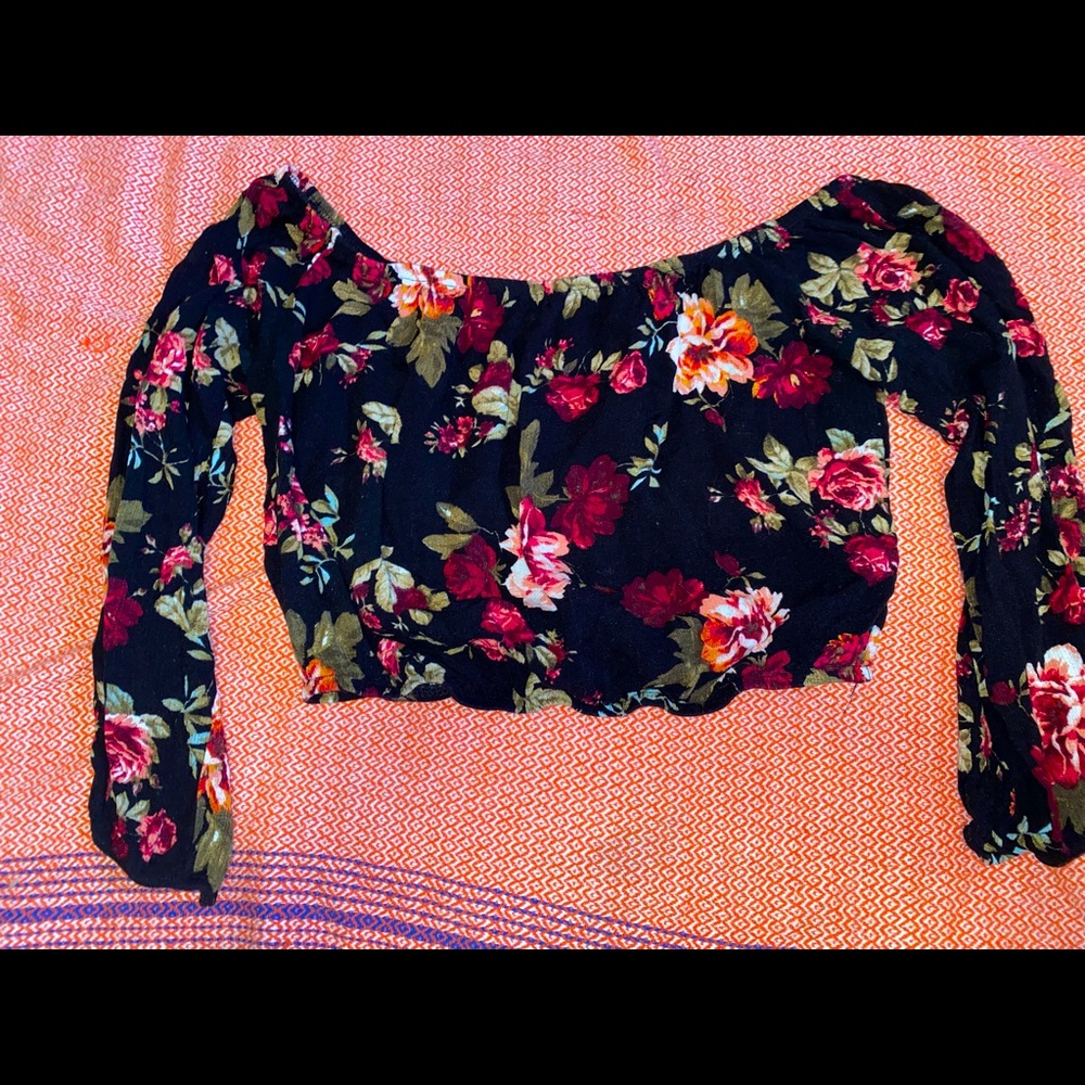 Floral off the shoulder crop top